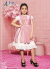 Pink Colour Latest Designer Western Look imported Fancy frock Piece Children Wear Collection 1701